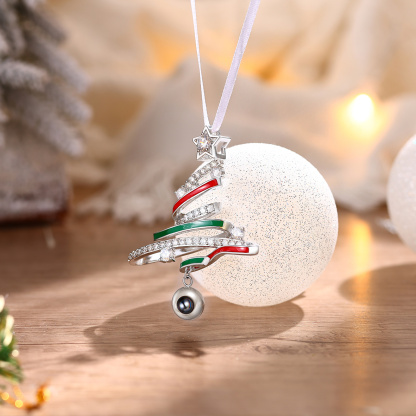 Personalisierter Tannenbaum Foto-Projektionsanhänger zu Weihnachten, Christbaumanhänger,  Weihnachtsanhänger, Ornament