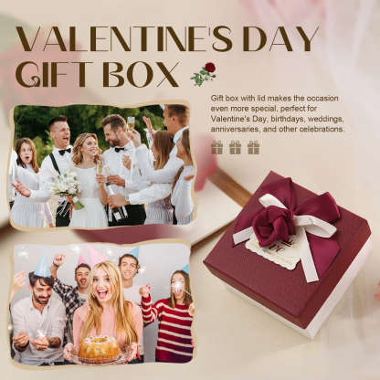 Rot & Weiß & Lila Exquisite Geschenkverpackung – Geschenkbox mit Blütenband