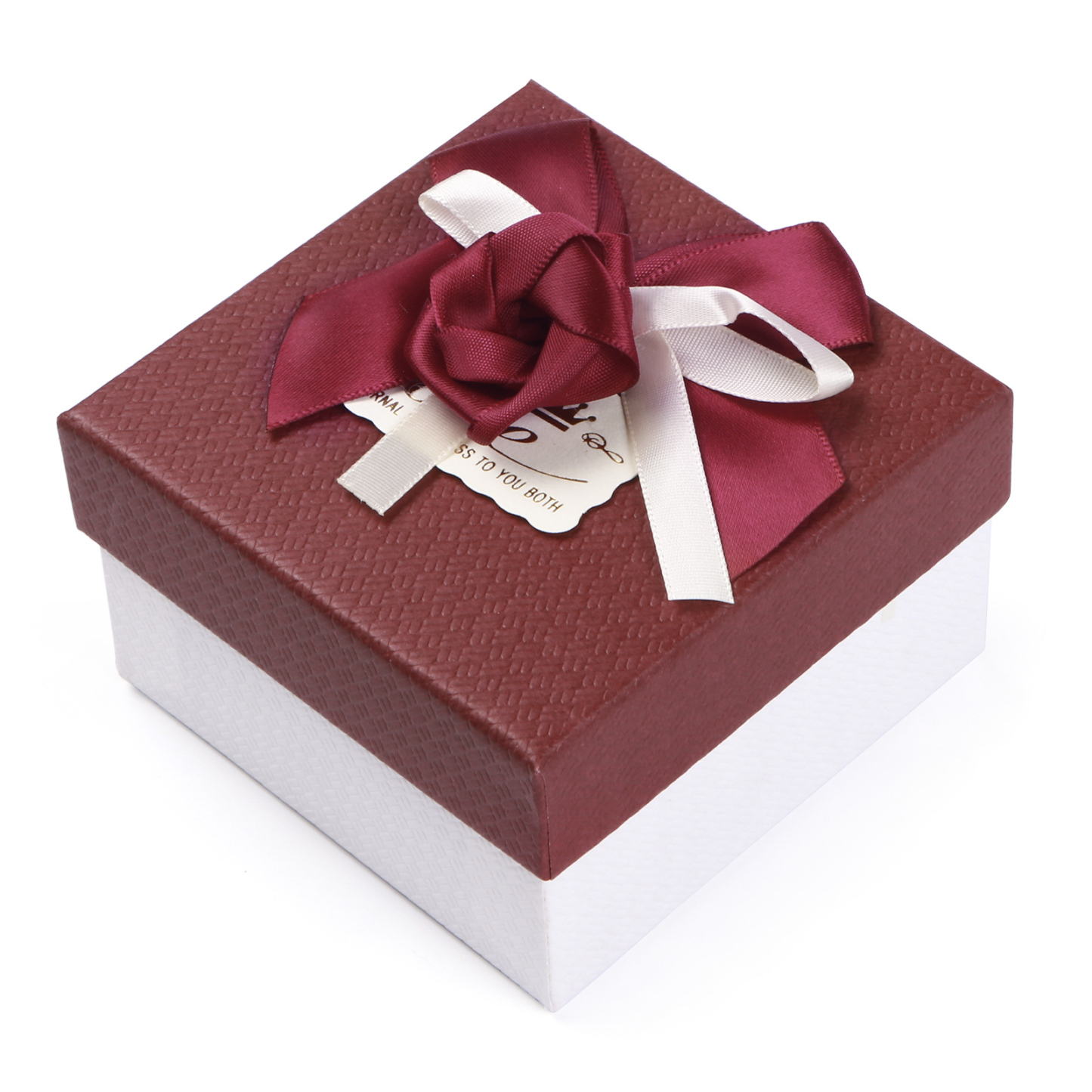 Rot & Weiß & Lila Exquisite Geschenkverpackung – Geschenkbox mit Blütenband