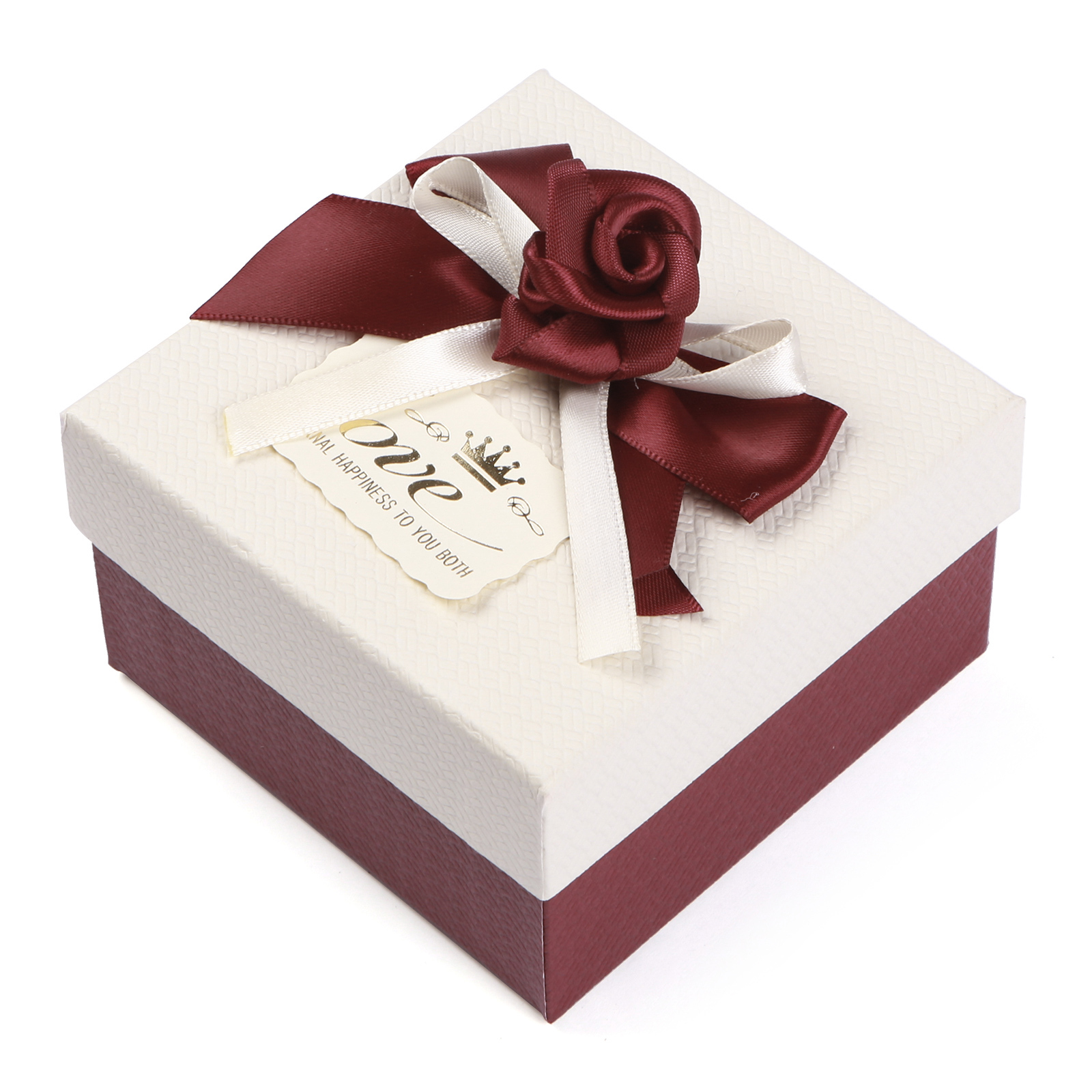 Rot & Weiß & Lila Exquisite Geschenkverpackung – Geschenkbox mit Blütenband