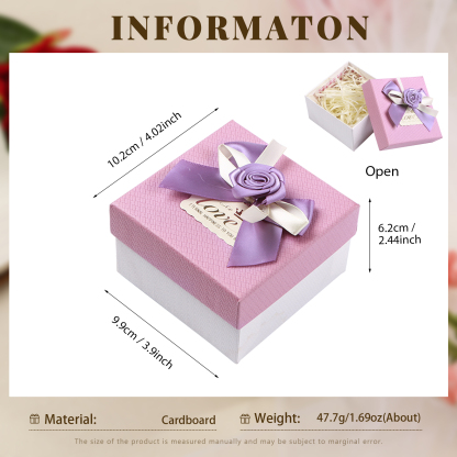 Rot & Weiß & Lila Exquisite Geschenkverpackung – Geschenkbox mit Blütenband