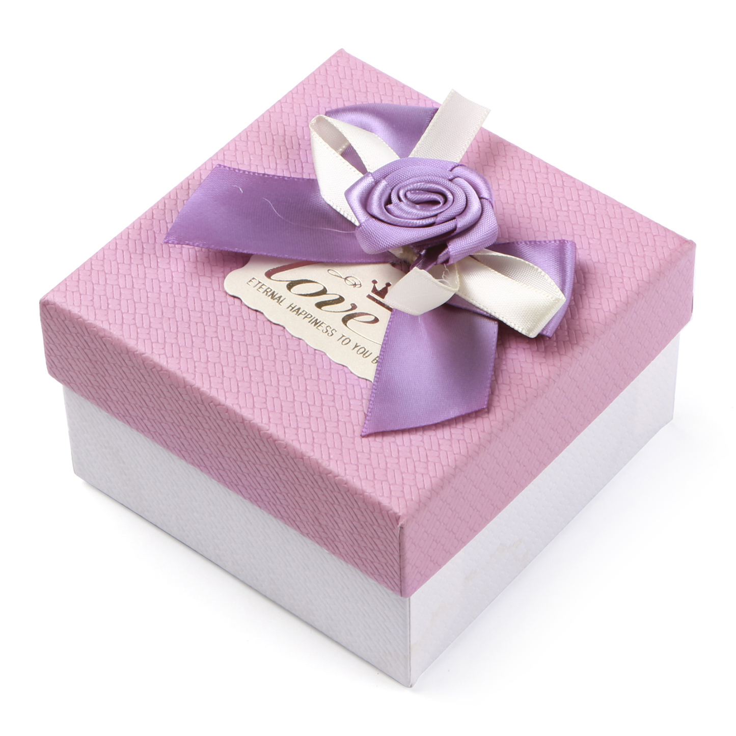 Rot & Weiß & Lila Exquisite Geschenkverpackung – Geschenkbox mit Blütenband