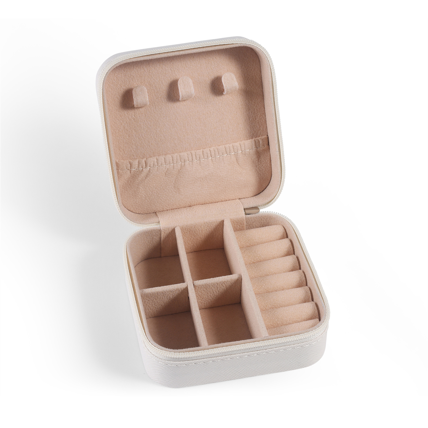 Personalisierter 1 Name Schmuckaufbewahrungsbox mit niedlichem Kaninchen – Tragbare quadratische Schmuckbox PU-Leder