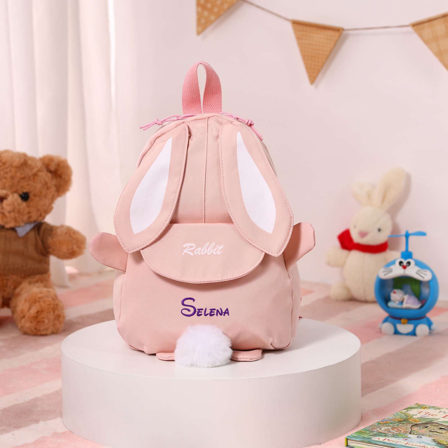 Personalisierter Hasen-Rucksack für Kinder – Individuell gestaltbar, leichtes Nylon | Lorajewel