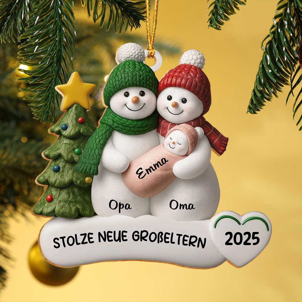 Personalised Family Snowman Ornament 2025