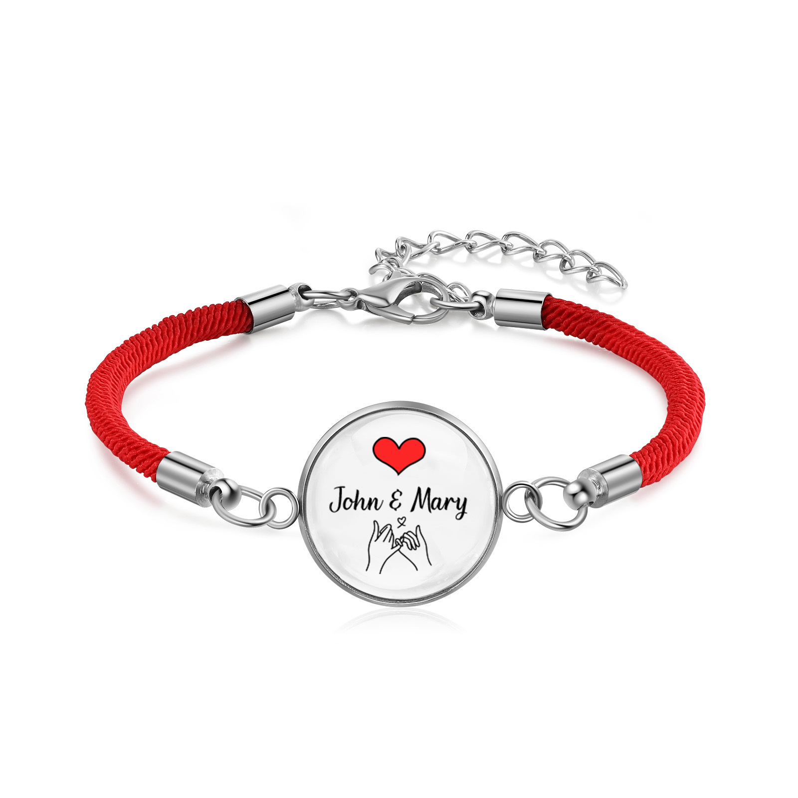 Leuchtende personalisierte Partnerarmbänder mit Namen – Valentinstagsgeschenk