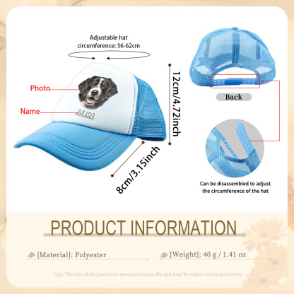 Personalisierte Mesh-Trucker-Cap mit Foto & Namen – Geschenk für Hundebesitzer und Tierliebhaber