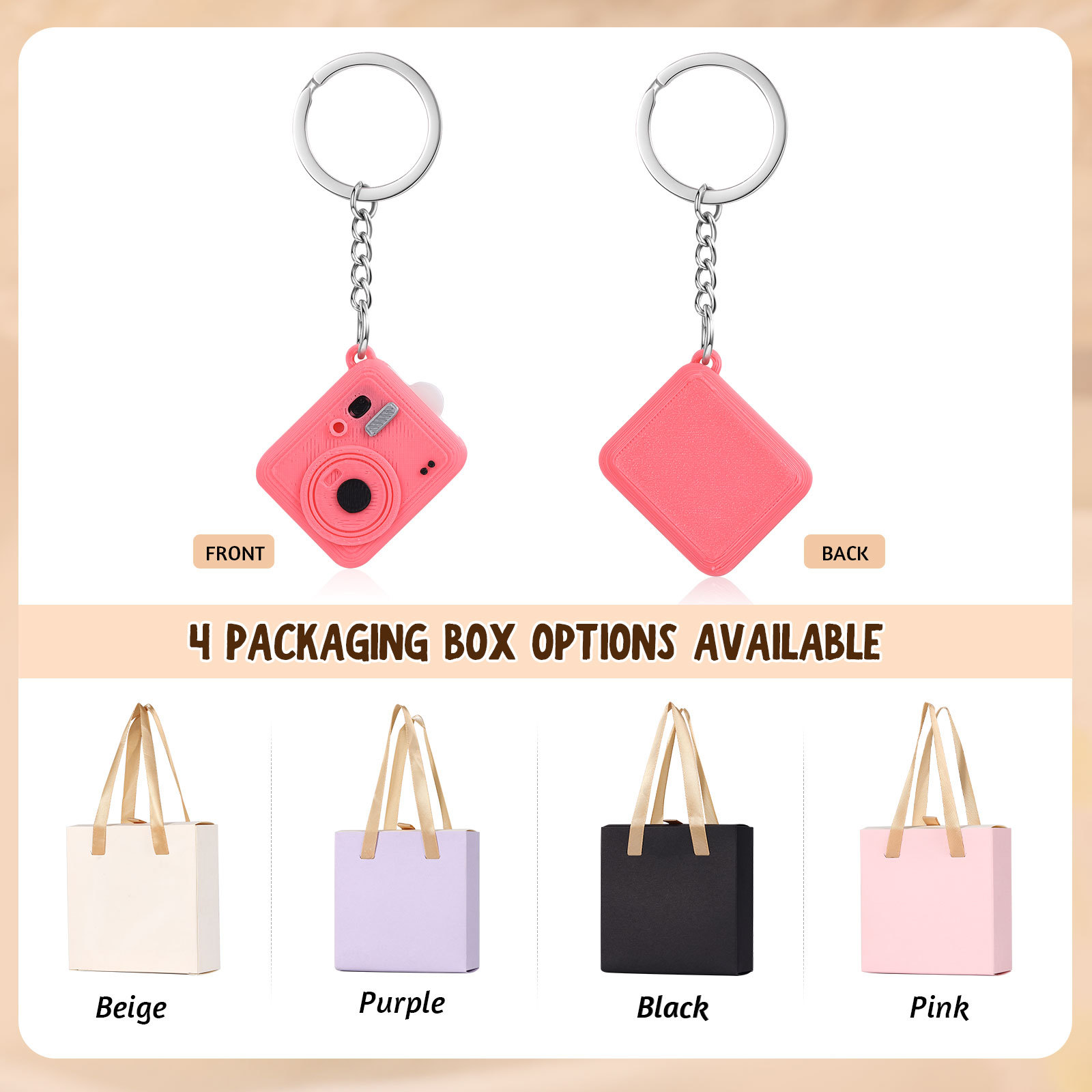 Personalisierter Mini-Kamera-Schlüsselanhänger mit herausziehbarem Foto