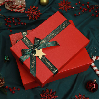 Rot & Grün Geschenkbox in drei Größen – Ideal für Weihnachten