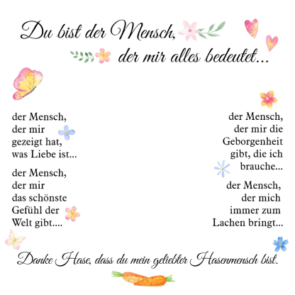 Eine liebevolle und berührende Karte für Paar/Love - Du bist der Mensch, der mir alles bedeutet