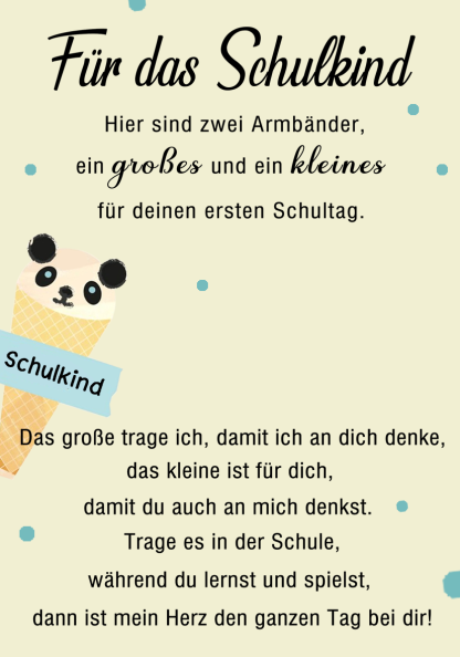[Copy]Bär Armbänder Set mit 2 Ketten Alles Gute yum neuen Schuljahr Glaube an dich slbst, strebe nach deinen Träumen Geschenk mit Nachrichtenkarte