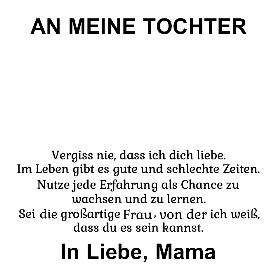An meine Tochter Edelstahl Schlüsselanhänger-Mach keinen Blödsinn-Geschenk mit Nachrichtenkarte 