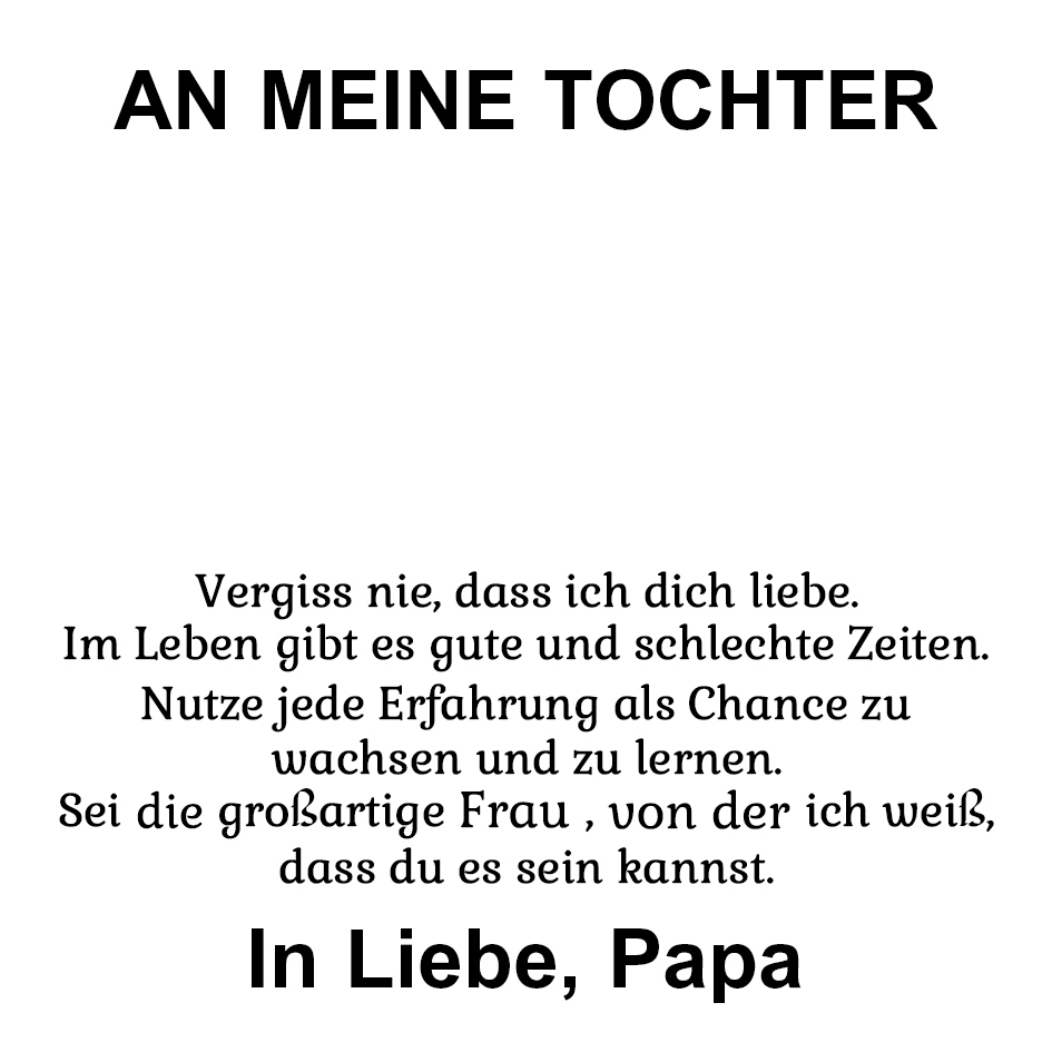 An meine Tochter Edelstahl Schlüsselanhänger-Mach keinen Blödsinn-Geschenk mit Nachrichtenkarte 