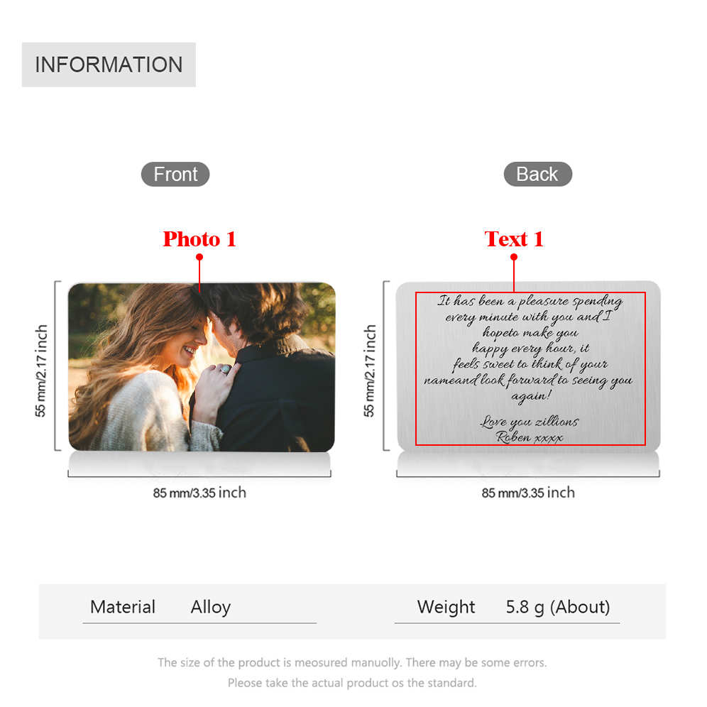 Personalisierte Foto & Name & Buchstabe Geldbörse & Foto & Text Wallet Card & Stift Geschenkbox Set für Mann Freund