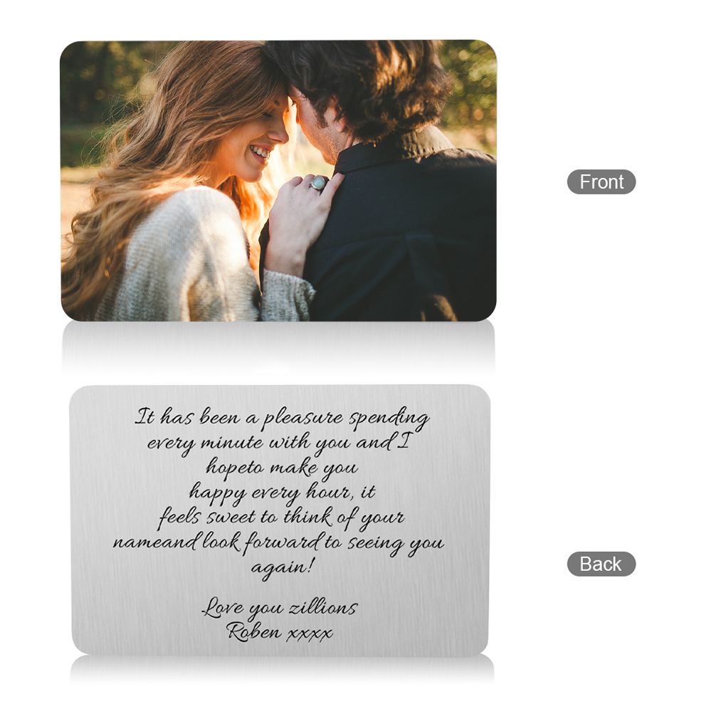 Personalisierte Foto & Name & Buchstabe Geldbörse & Foto & Text Wallet Card & Stift Geschenkbox Set für Mann Freund