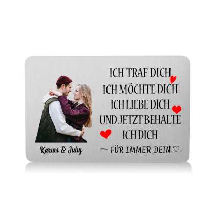 Personalisierter Name & Buchstabe & Foto Leder-Herren-Geldbörse & Wallet Card & Magnetarmband Geschenkbox Set