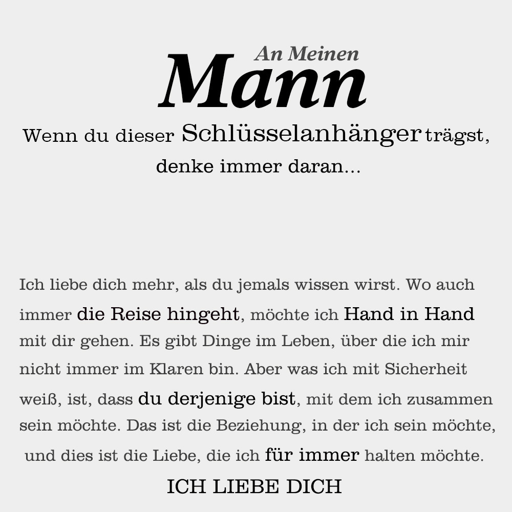 Geschenkkarte Set mit Box & Nachrichtenkarte-An meinen Mann