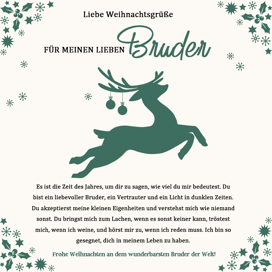Weihnachten Geschenkkarte für Bruder – Für Meinen Lieben Bruder