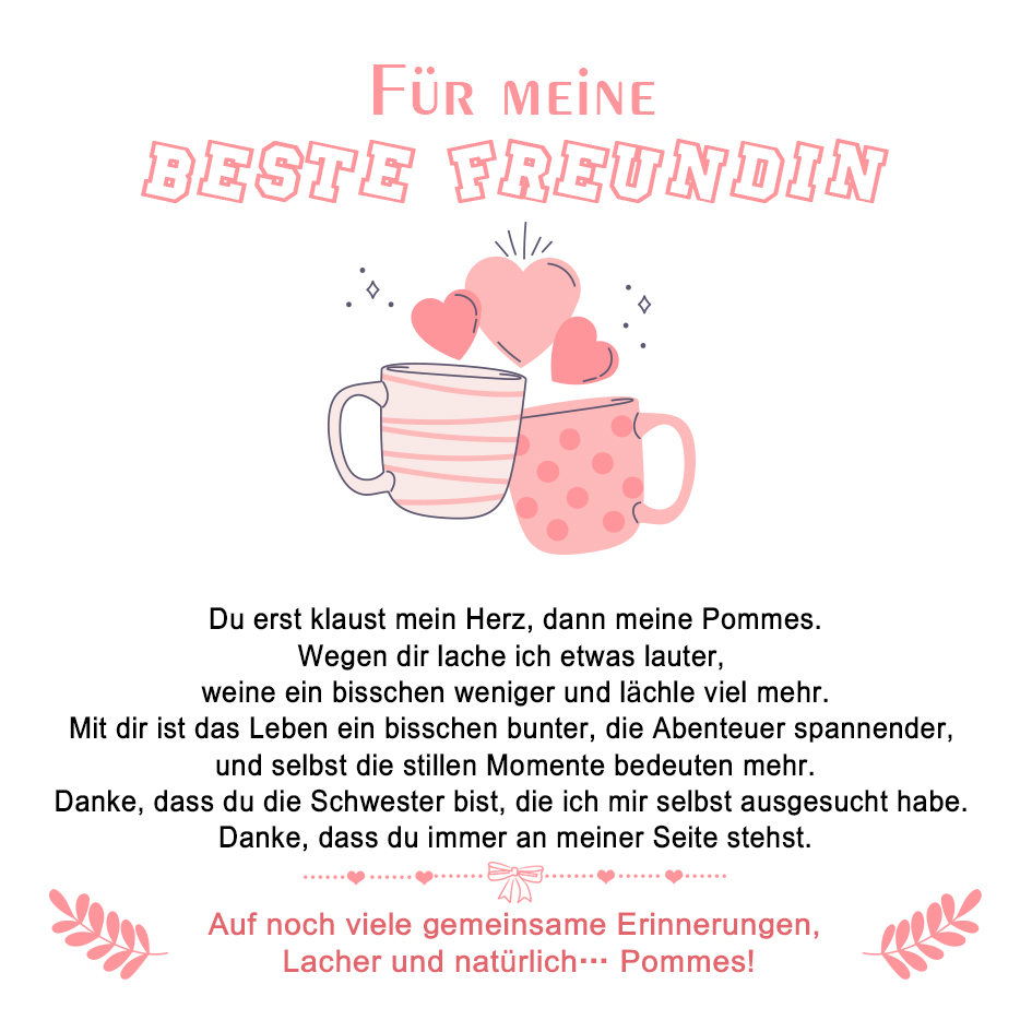 Personalisierte 2 Namen & 2 Texte & 2 Geburtsblumen Edelstahl Schlüsselanhänger & Geschenkarte -Beste Freundin Für immer- Geschenkkarte Set 