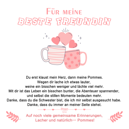Personalisierte 2 Namen & 2 Texte & 2 Geburtsblumen Edelstahl Schlüsselanhänger & Geschenkarte -Beste Freundin Für immer- Geschenkkarte Set 
