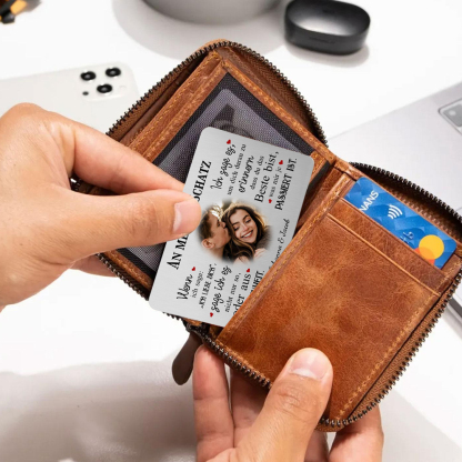 Personalisiertes Foto & Name & Buchstabe Herren Geldbörse & Foto & 2 Texte Geldbörse Karte & Foto & Text Schlüsselanhänger Geschenkbox Set für Mann/ Freund