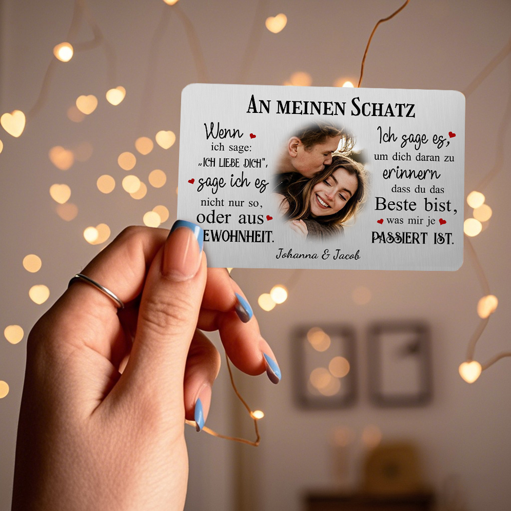 Personalisiertes 1 Foto & 2 Texte Geldbörsenkarte – Ich sage es, um dich daran zu erinnern, dass du das Beste bist, was mir je passiert ist – Geschenk für Paar