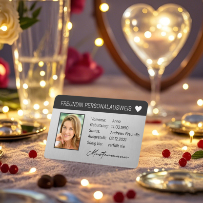 Personalisiertes 1 Foto & 5 Texte & 2 Datum Geldbörsenkarte – Freundinnen-Personalausweis – Besonderes Geschenk für Freundin
