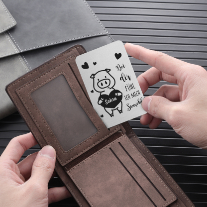 Personalisierter Name Metall Geldbörsenkarte Partner Geschenk für Paar