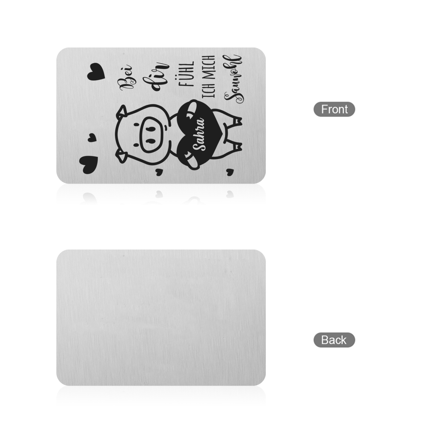 Personalisierter Name Metall Geldbörsenkarte Partner Geschenk für Paar