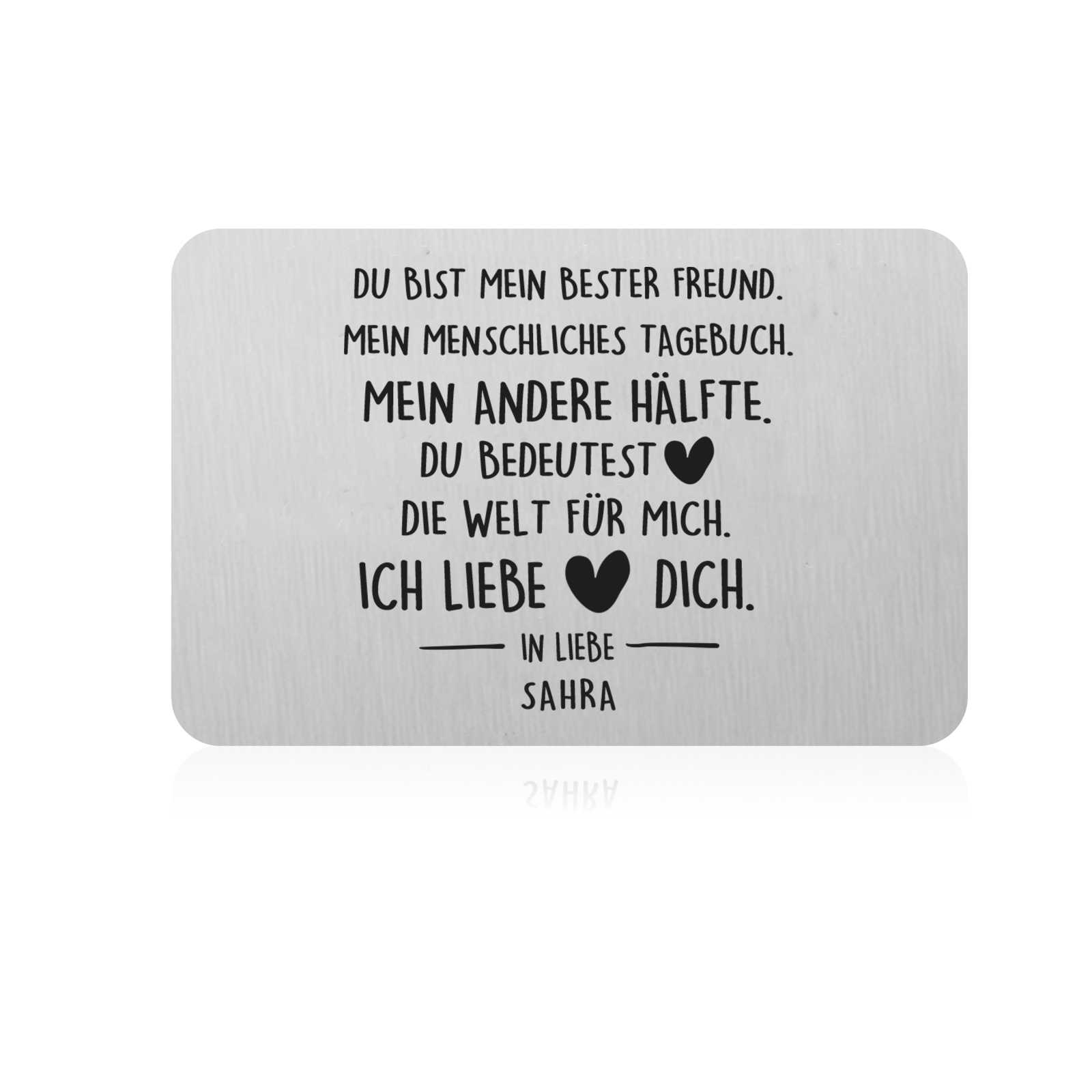 Personalisierter Name Metall Geldbörsenkarte Partner Geschenk für Paar