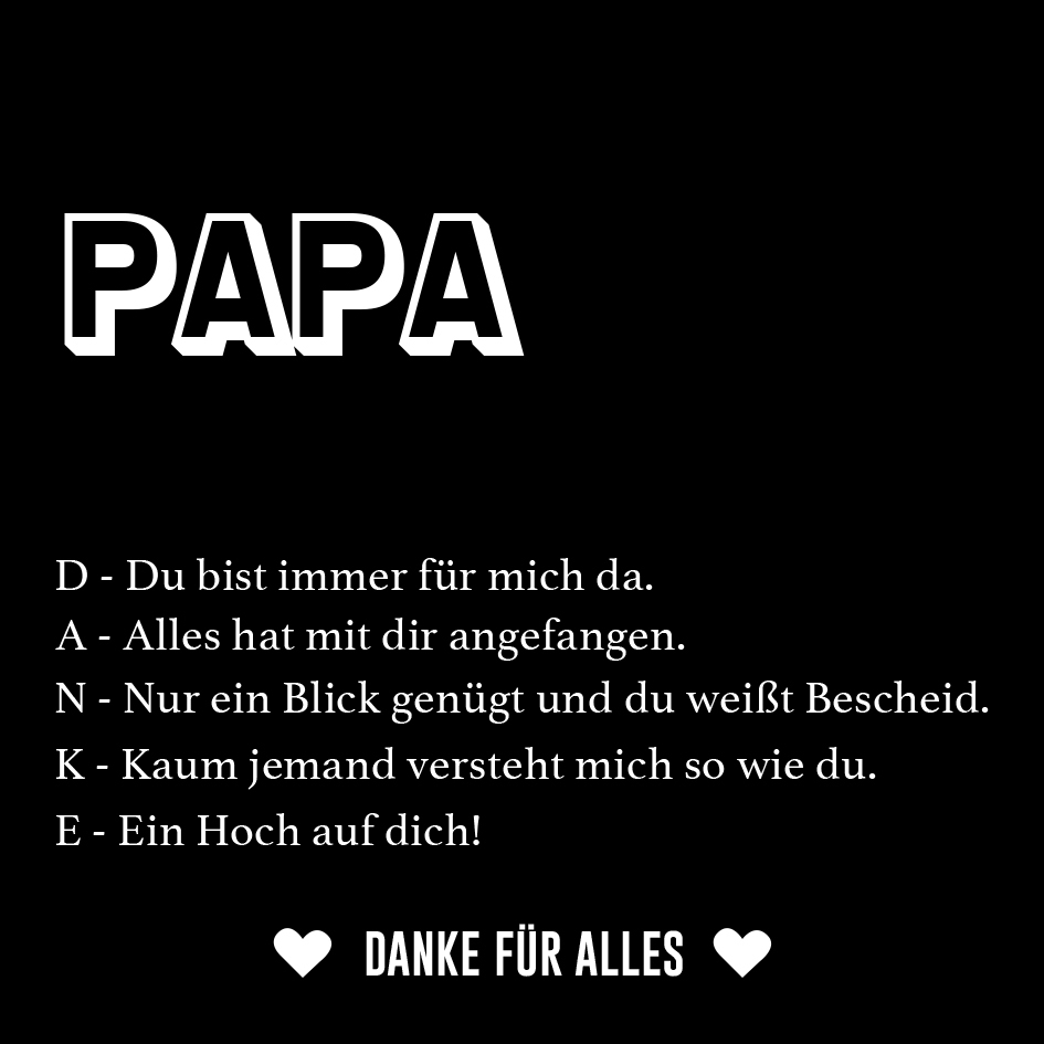 Karte für Vater - Danke für alles- Geschenk Karte zum Vatertag