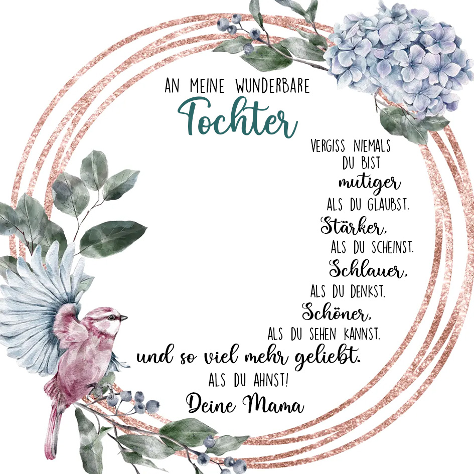 Eine liebevolle und berührende Karte für Tochter