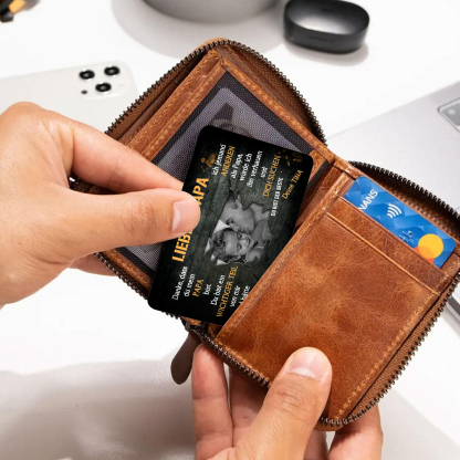 Personalisierte 1 Text & 1 Foto kreative Edelstahl-Karte für PAPA - Danke,dass du ein wichtiger Teil meines Lebens bist.