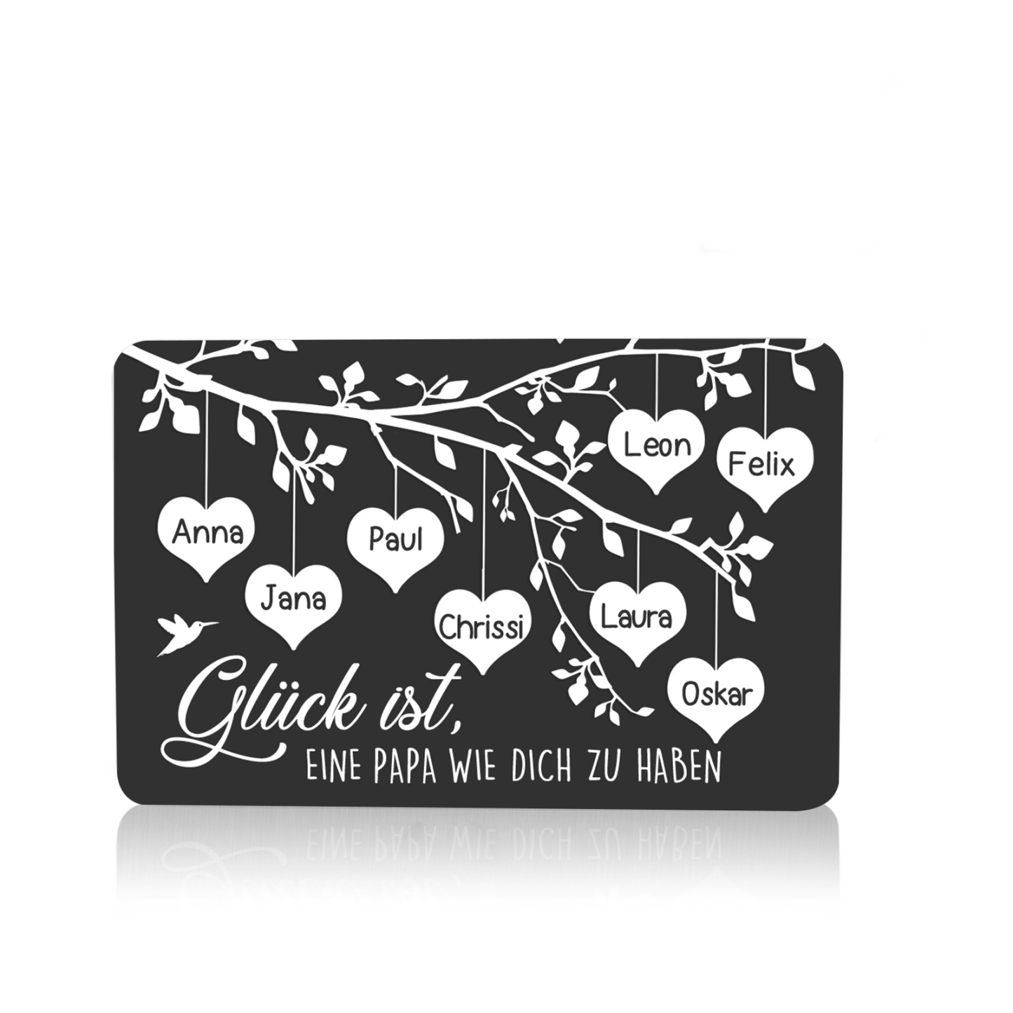 Personalisierte 8 Namen & 1Text kreative Edelstahl-Karte für Mama - Mama, ich liebe dich 