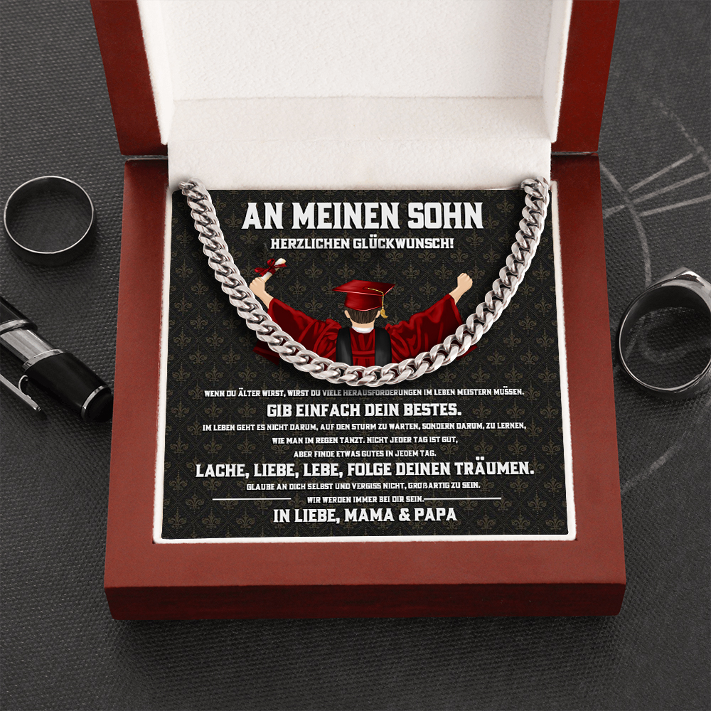 Halskette-An Meinen Geliebten Sohn - Geschenk mit Nachrichtenkarte