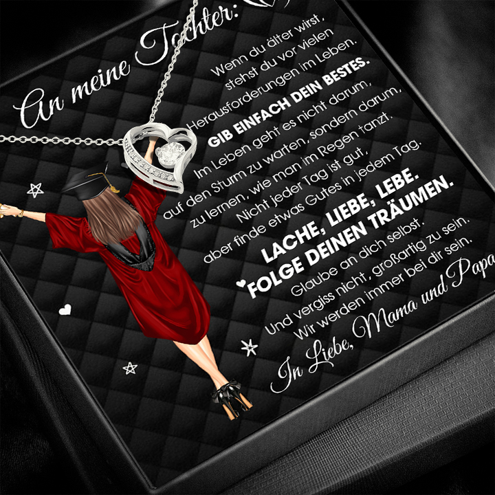 Halskette-An Meine Geliebte Tochter - Geschenk mit Nachrichtenkarte