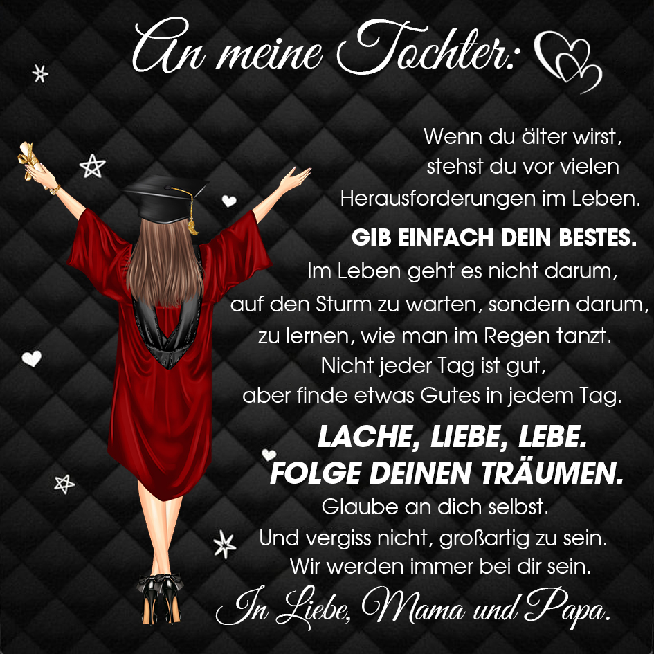 Halskette-An Meine Geliebte Tochter - Geschenk mit Nachrichtenkarte