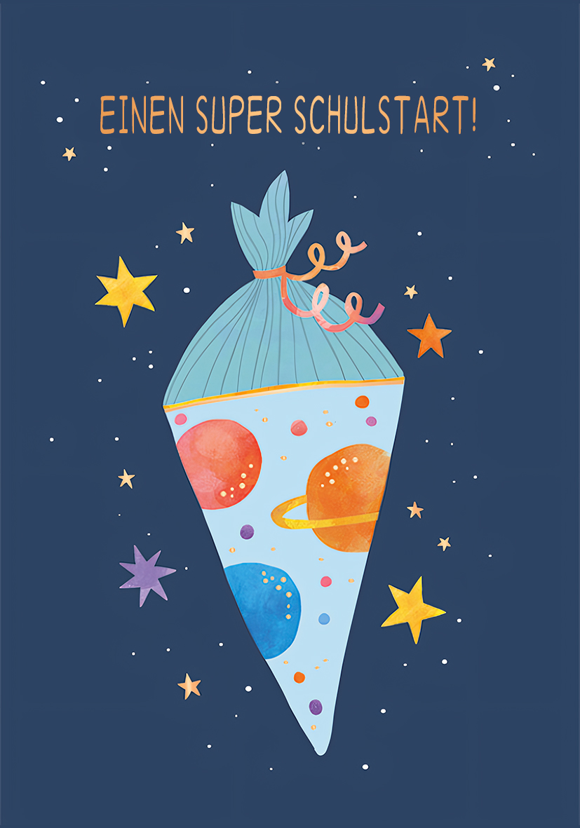 Eine liebevolle und berührende Karte für Kinder-Heute bin ich ein Schulkind