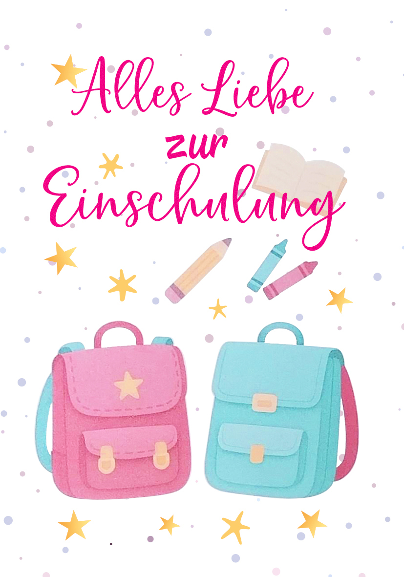Eine liebevolle und berührende Karte für Kinder-Heute bin ich ein Schulkind