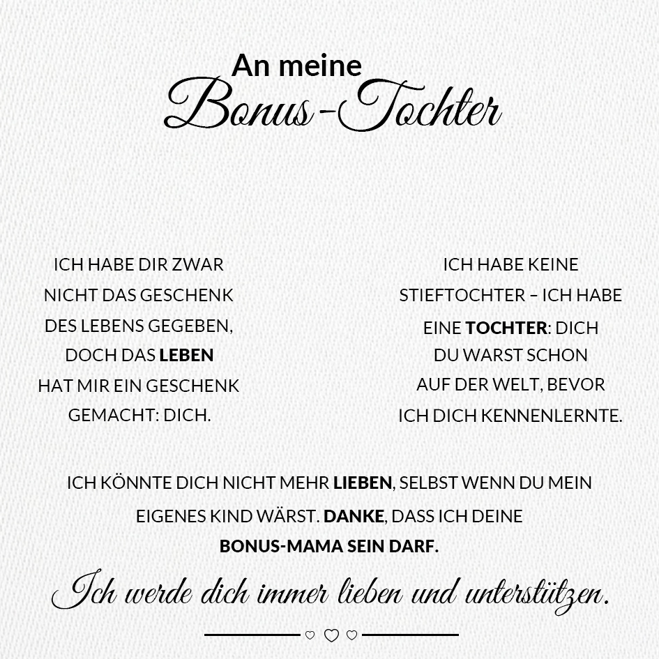 925 Sterling Silber Herz Halskette - An meine Bonus‑Tochter - Ich werde dich immer-Geschenk mit Nachrichtenkarte 