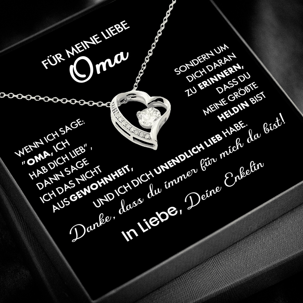 925 Sterling Silber Herz Halskette - An Meine geliebte Oma-Geschenk mit Nachrichtenkarte