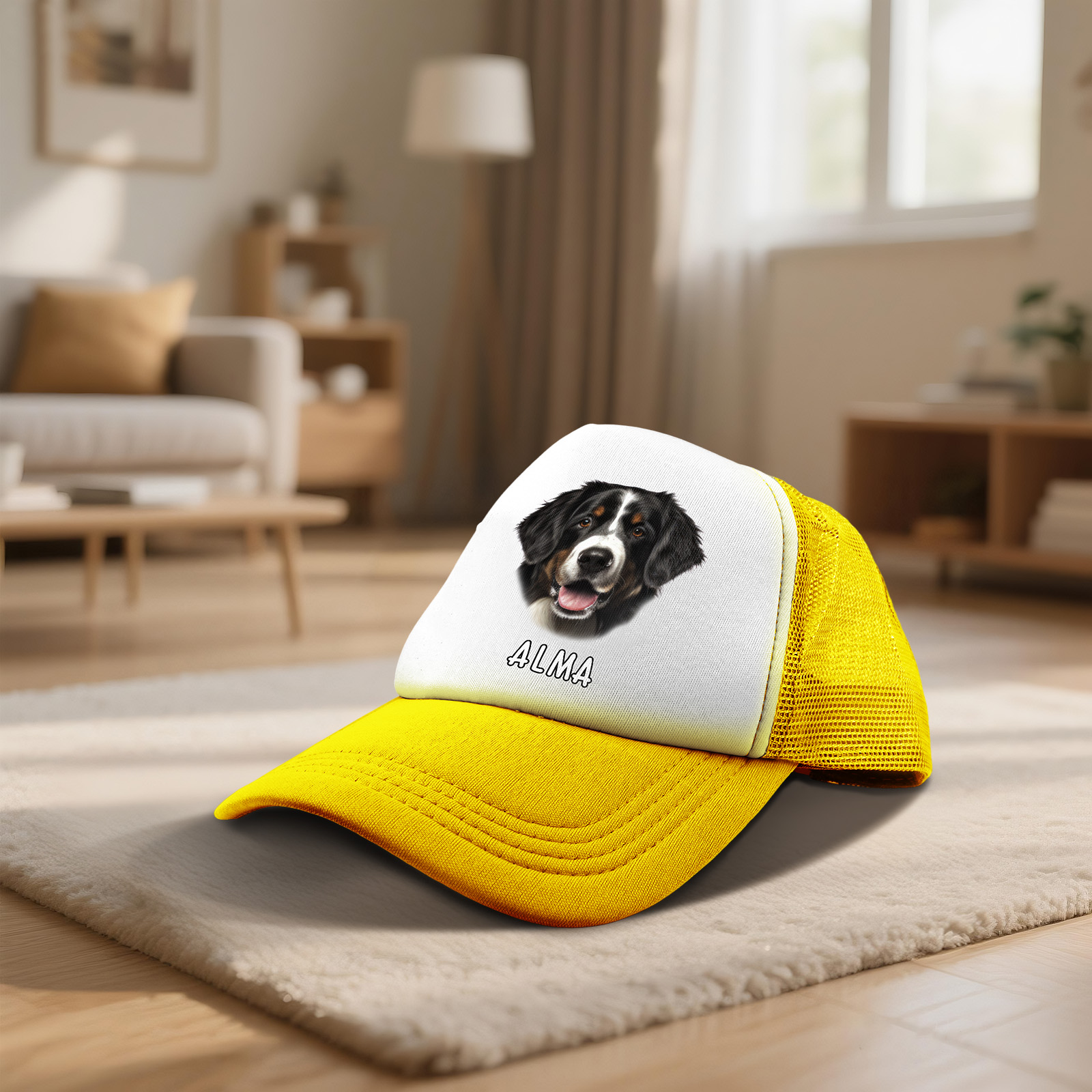 Personalisierte Mesh-Trucker-Cap mit Foto & Namen – Geschenk für Hundebesitzer und Tierliebhaber