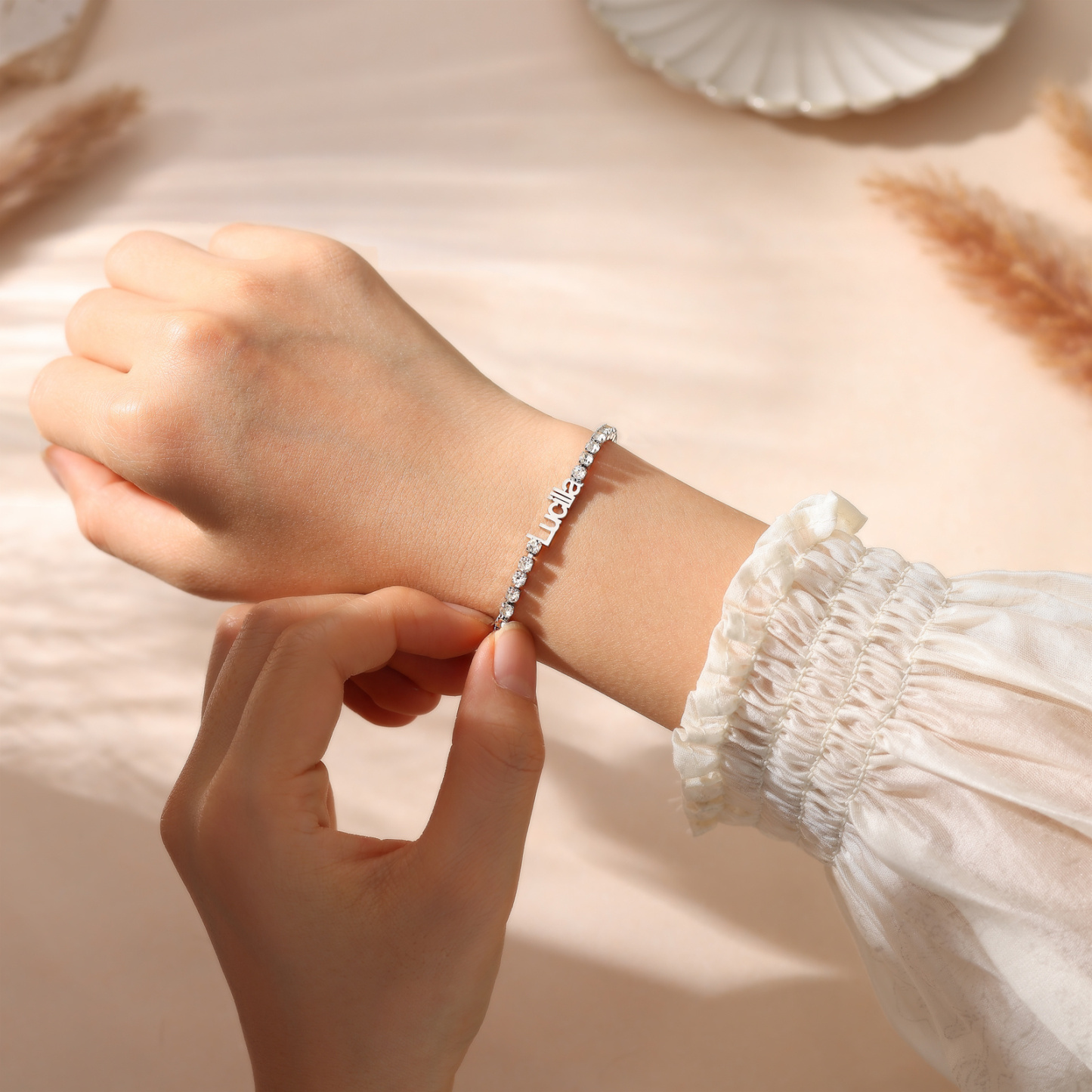 Tennis-Kettenarmband Personalisiertes Familiennamen-Armband