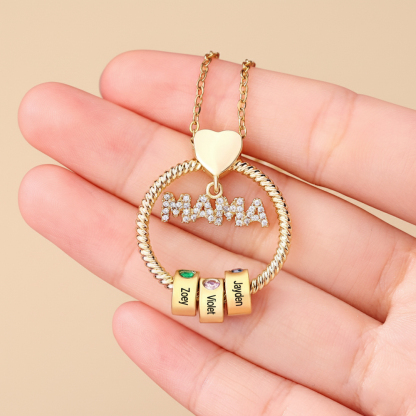 Personalisierte 1-6 Name Gravur MAMA Halskette mit 1-5 Geburtsstein