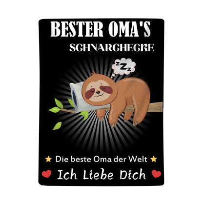 Beste Oma SchnarchecreDecke - Die beste Oma der Welt ich liebe dich - Geschenk für Großmutter
