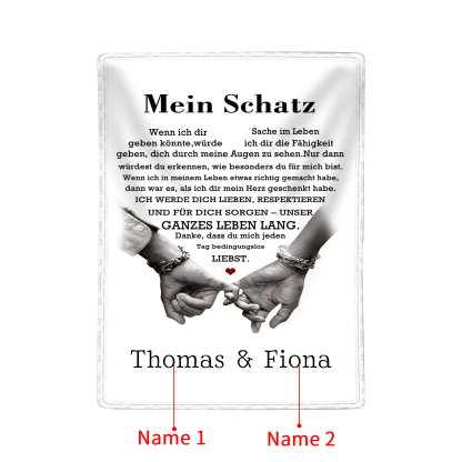 Personalisierte 2 Namen Flanell-Decke mit romantischer Liebesbotschaft – Kuschelige Decke für Paar