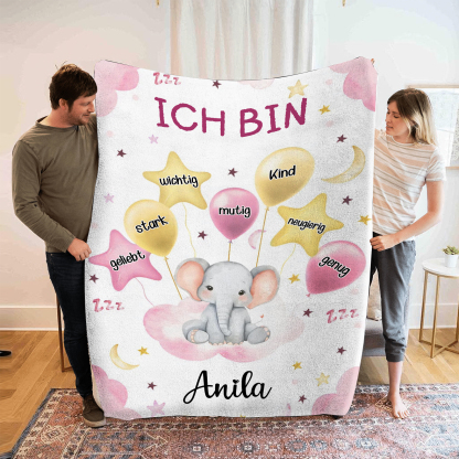 Personalisierter 1 Name Flanell-Decke mit niedlichem Panda – Kuschelige Decke für Kinder