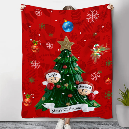 Personalisierbare 2-6 Namen & Text Weihnachtsbaum Decke Weihnachtsdecke Weihnachten Geschenk