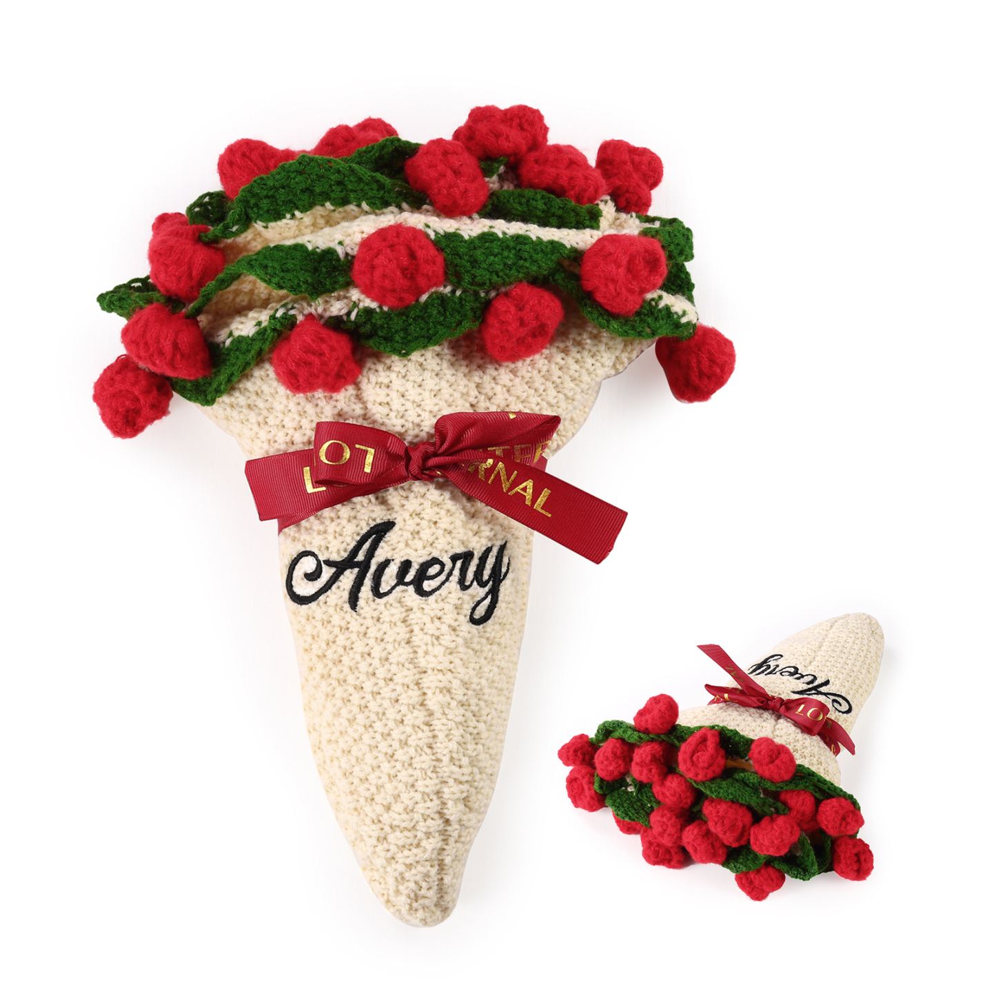 Handgemachter Häkelblumenstrauß personalisierbare Name Decke- Geschenk für Mama/Oma/Tochter