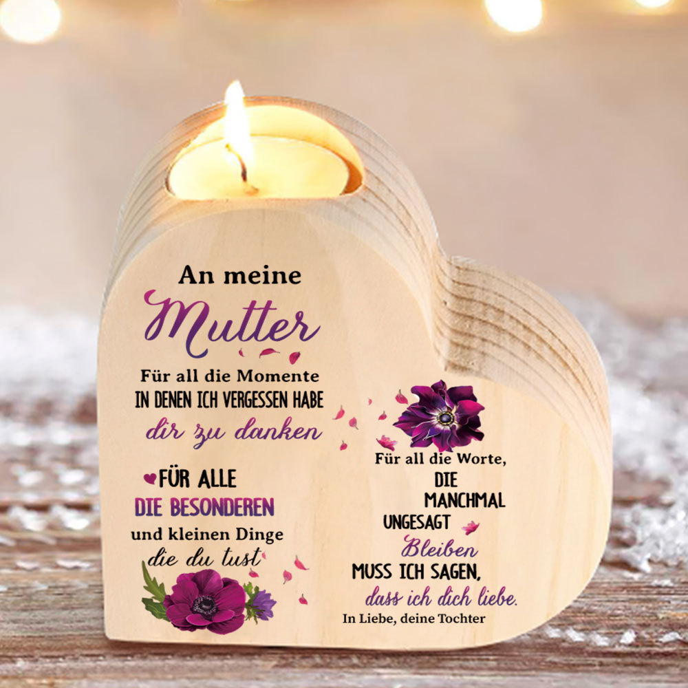 Emaille Becher & Kerzenhalter-Set im pinken Geschenkbox -An meine Mama ich muss sagen, dass ich dich lieben- Geschenkbox Set für Mutter von Tochter